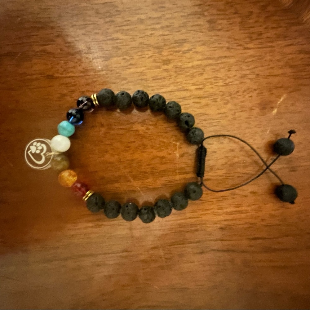 Lava bracelet 8 mm beads lava rock, green king stone, turquoise, chakra bead